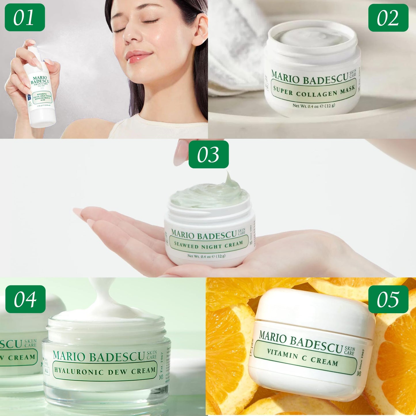 A Little Bit of Mario 10-Piece Skincare Kit – Vitamin C Serum, Glycolic Acid Toner, Hyaluronic Dew Cream, Collagen Mask, HOCI Spray & Cleanser – Brightening, Anti-Aging & Hydration – Travel & Gift Set