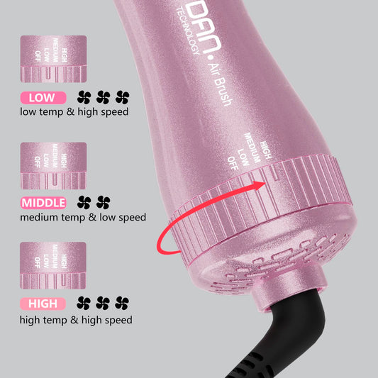 DAN Dual Voltage Hair Dryer Brush,2 inch Blow Dryer Brush,110V-120V/220V-240V Automatic Dual Voltage,smallBrush Hair dryers with Multifunctional Conversion Plug,for European and Travel Use