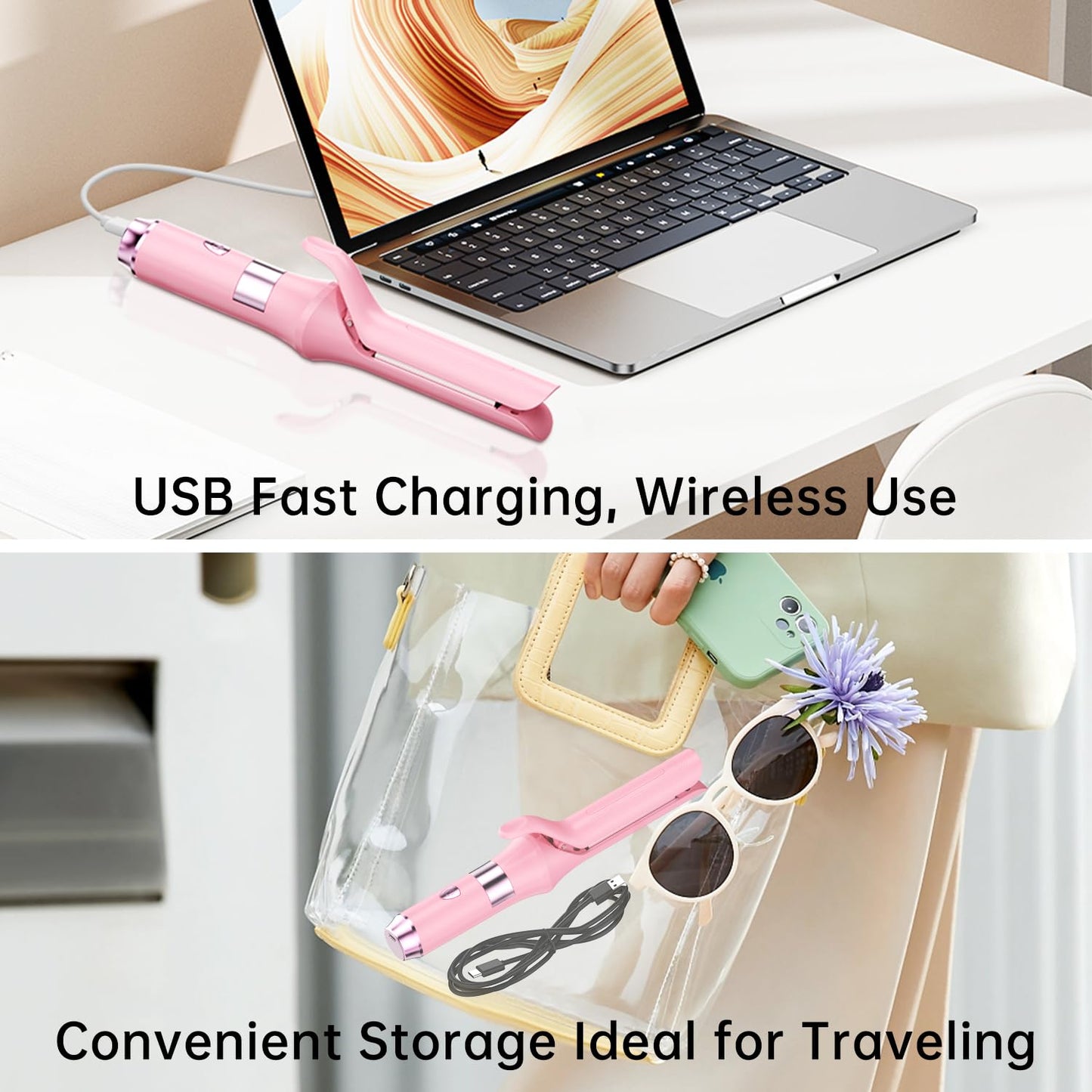 Cordless Rechargeable Flat Iron Detachable(with 3 Plates),3 in 1 Cordless Hair Straightener Battery Powered,Multi-Function Mini Hair Straightener 4000mAh,Travel Straightener for Long and Short Hair