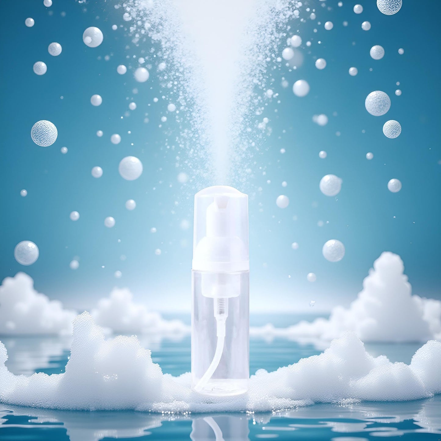 Clear Plastic Foam Pump Bottle, Portable Travel Mini Cosmetic Dispenser Shampoo Cleanser Empty Bottle,Refillable Containers (40ml)