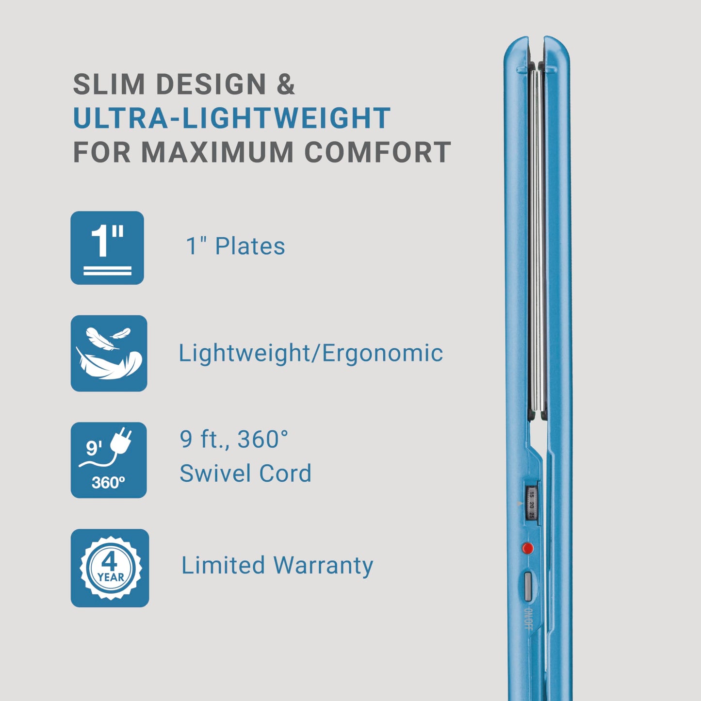 BaBylissPRO Nano Titanium Flat Iron Hair Straightener , 1/2" Ultra- Thin Hair Straightener Iron for Professional Salon Results and All Hair Types