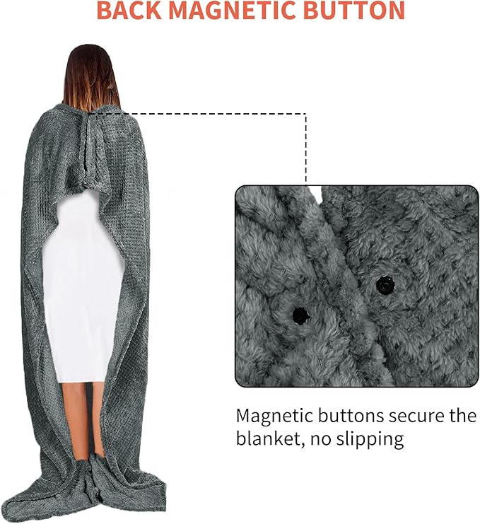 Tirrinia Travel Blanket Airplane Compact with Bag, Soft& Lightweight Wearable Blanket with Foot Pockets for Women Men Adults, Warm Snuggle Blanket, Airplane Travel Essentials, Travel Gifts for Her,