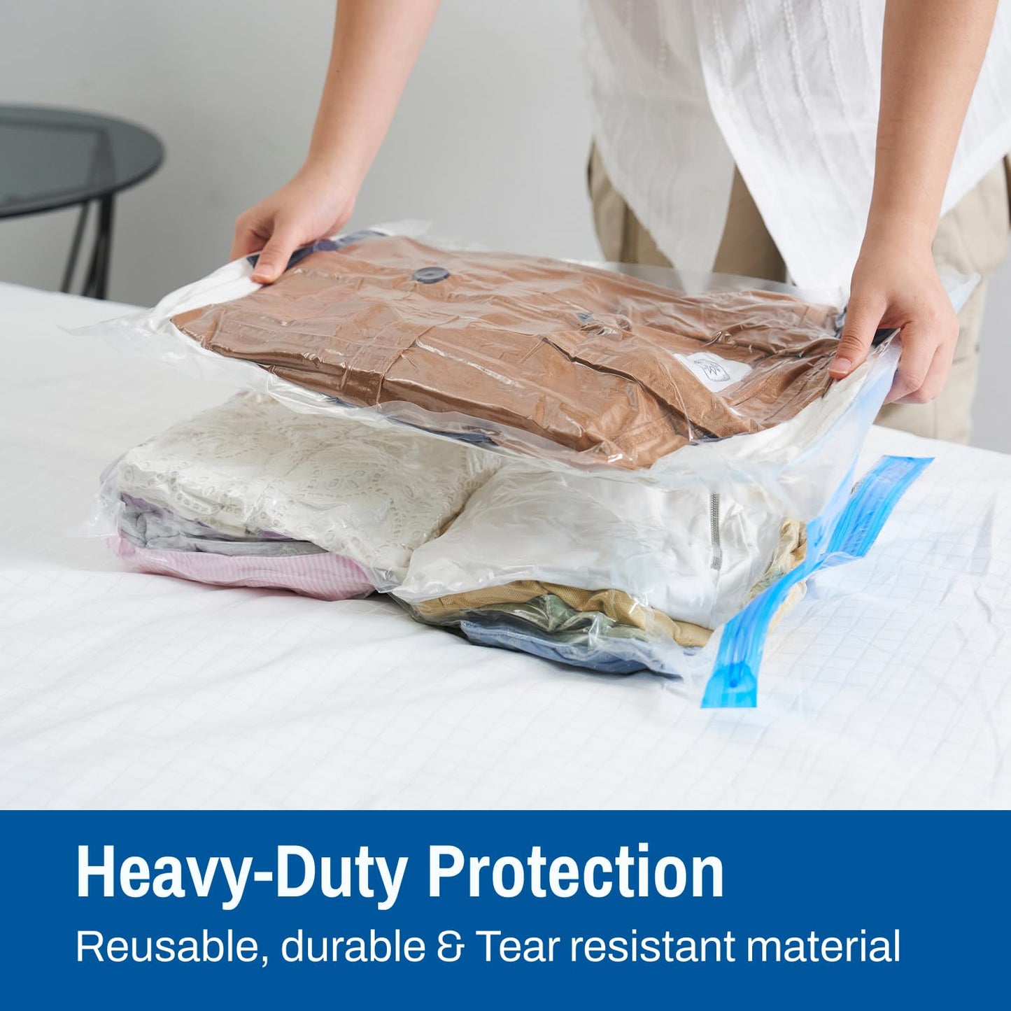 Spacesaver Roll Up Vacuum Storage Bags for Jackets, Suits, Dresses & Clothes – Sealed Compression Bags with Hand Pump – Space Saver Bags for Moving, Travel & Organization - Pack of 8