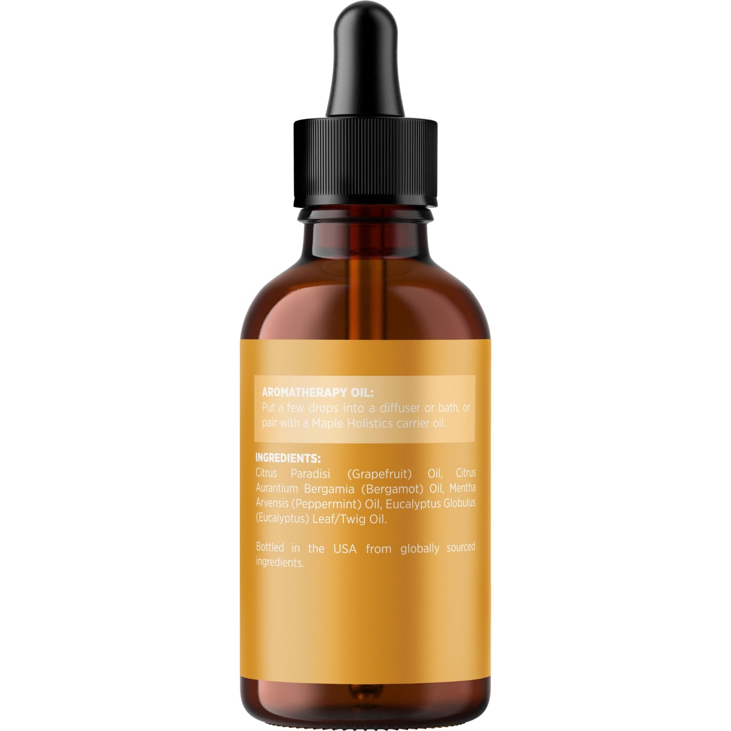 Focus Essential Oil Blend for Diffusers - Aromatherapy Essential Oils Blend for Home and Travel Energy Focus and Attention Support with Grapefruit Bergamot Peppermint and Eucalyptus (2 Fl Oz)