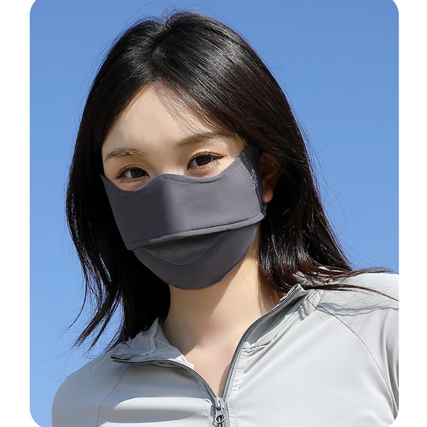 YUANST 2Pcs UV Face Mask, Sun Masks for Women, Cooling Breathable Face Cover for Outdoors, Washable Reusable (Pink+Gray)