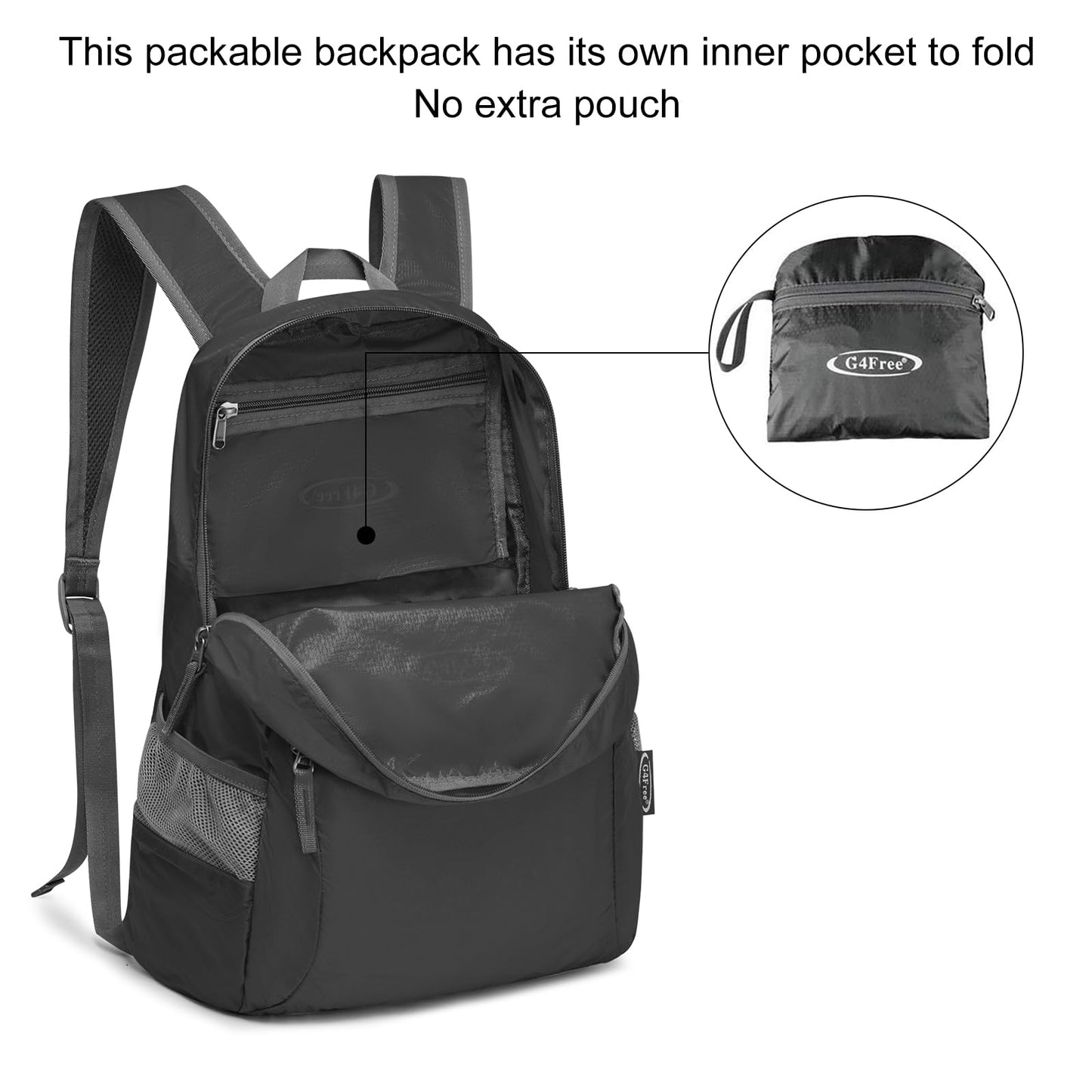 G4Free 20L Lightweight Packable Backpack Travel Hiking Daypack Foldable Backpack for Men Women