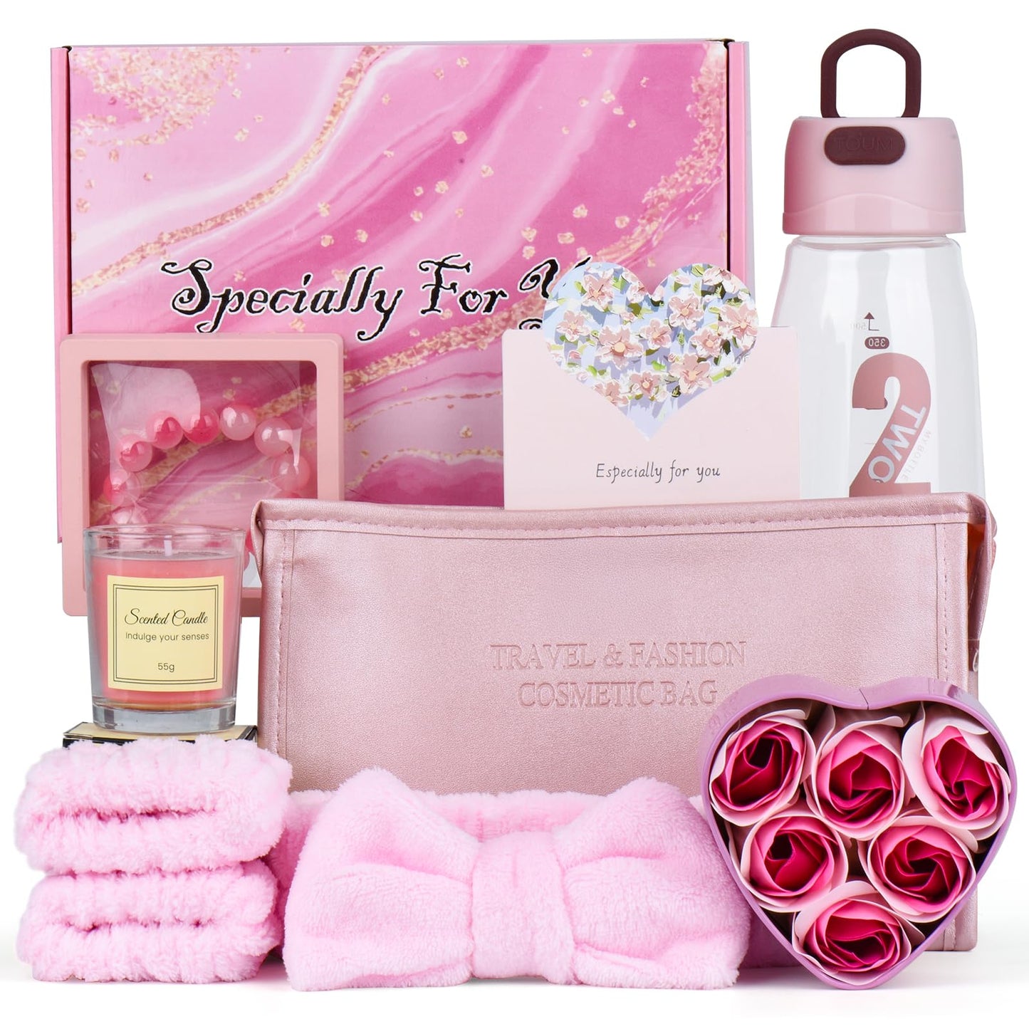 Gift Set for Women,Pink Gift Box Basket,Unique Gifts for Women Her ,Sisters,Daughter,Mom,Girlfirend,Wife,Coworker,Best Friend Birthday Gifts,Teen Girl Gifts,Mother Day Gifts,Personalized Gifts