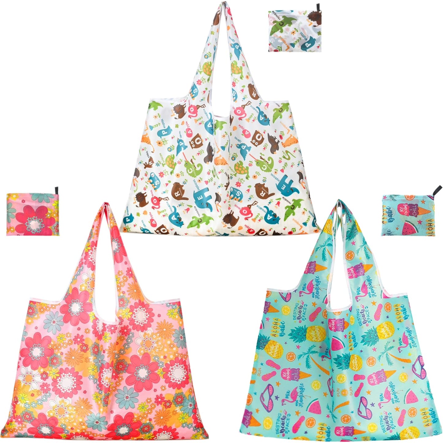 Extra Large 50Lbs Foldable Reusable Shopping Bags, 3 Pcs Reusable Grocery Bags with Handles Bulk, Machine Washable Market Tote Bags,Travel Recycle Shopping Bags in Pocket Folding kitchen Polyester Bag