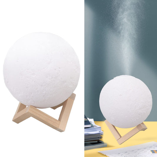Desk Humidifier 1600ml USB Power Warm Light Moon Style Timing Function Lunar Humidifier for Bedroom Office Cafe Lunar Humidifier