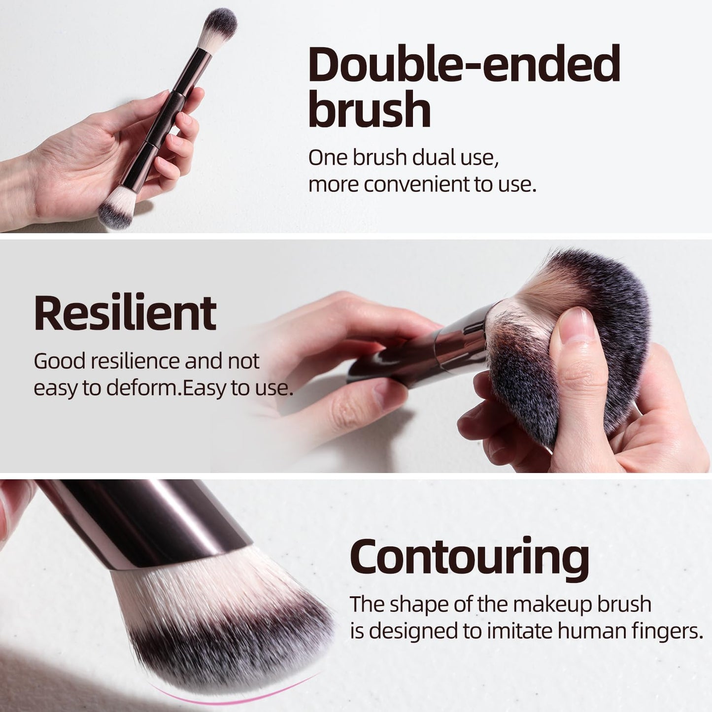 BS-MALL Professional Makeup Brush Set With Travel Case - Kabuki Brush Eyeshadow Brush, Concealer Brush, Blush Brush & Foundation Brush 20 Pcs, Labeled Daily Use & Versatile Occasions