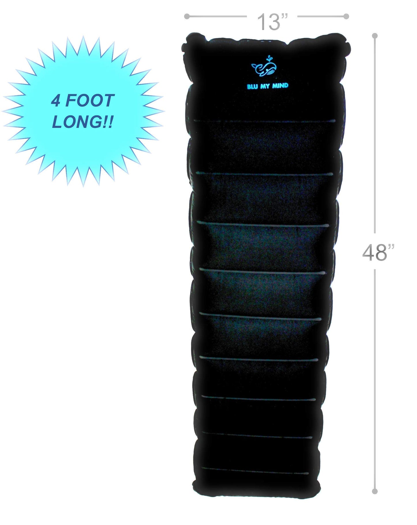 Travel Inflatable Body Pillow, The Original Full Size Travel Body Pillow 48 x 12 Inches with Drawstring Bag for Easy Packing.