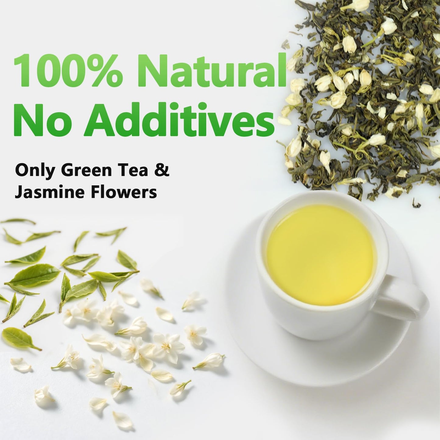 Jasmine Green Tea Bags – 60 Count | Fragrant Jasmine-Infused Green Tea | Smooth & Refreshing | Individually Wrapped for Freshness | Ideal for Home, Office & Travel