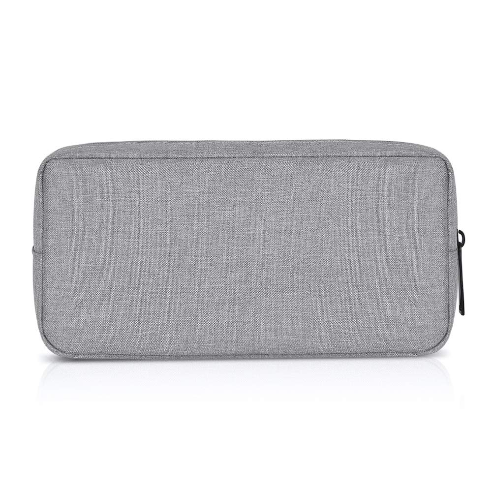 ERCRYSTO Universal Electronics/Accessories Soft Carrying Case Bag, Durable & Light-weight,Suitable for Out-going, Business, Travel and Cosmetics Kit (Big-Gray)