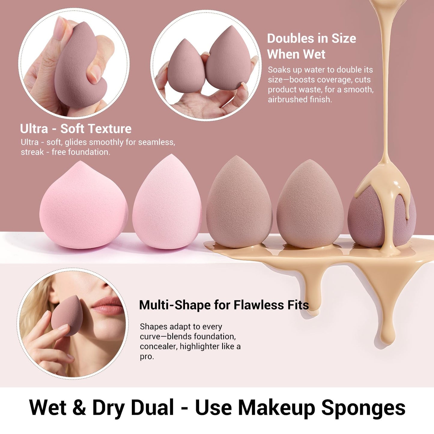 MAANGE Makeup Brush Set 51 PCS Professional Makeup Brushes for Foundation Powder Concealers Eye shadows Blending Blush Travel Make up Brush Kit (Pink)