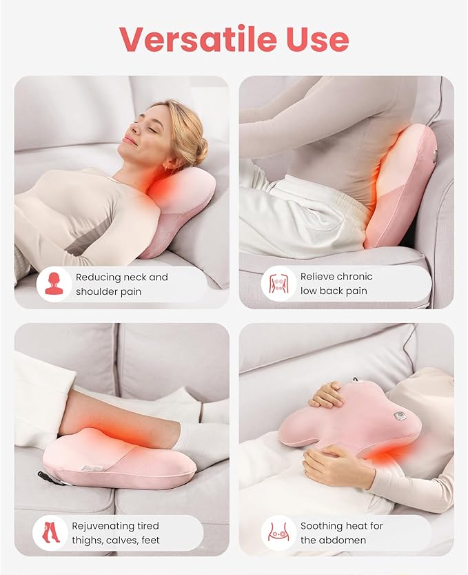 BOB AND BRAD Back Massager with Heat FSA Eligible, EZBack Corded Neck Massager for Pain Relief Deep Tissue, Shiatsu Back Shoulder and Neck Massage Pillow, Full Body Use, Ideal Gifts for Women Mom Wife