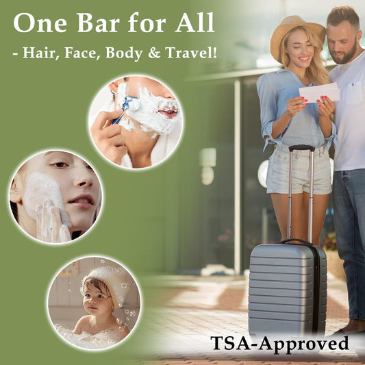 SAPHUS All-in-One Shampoo Bars for Hair, Body, Face & Beard | Acidified Bar Soap Moisturizing & Cleansing Bar for Men, Women, Kids | pH Balanced, Sulfate-Free, 2 Pack