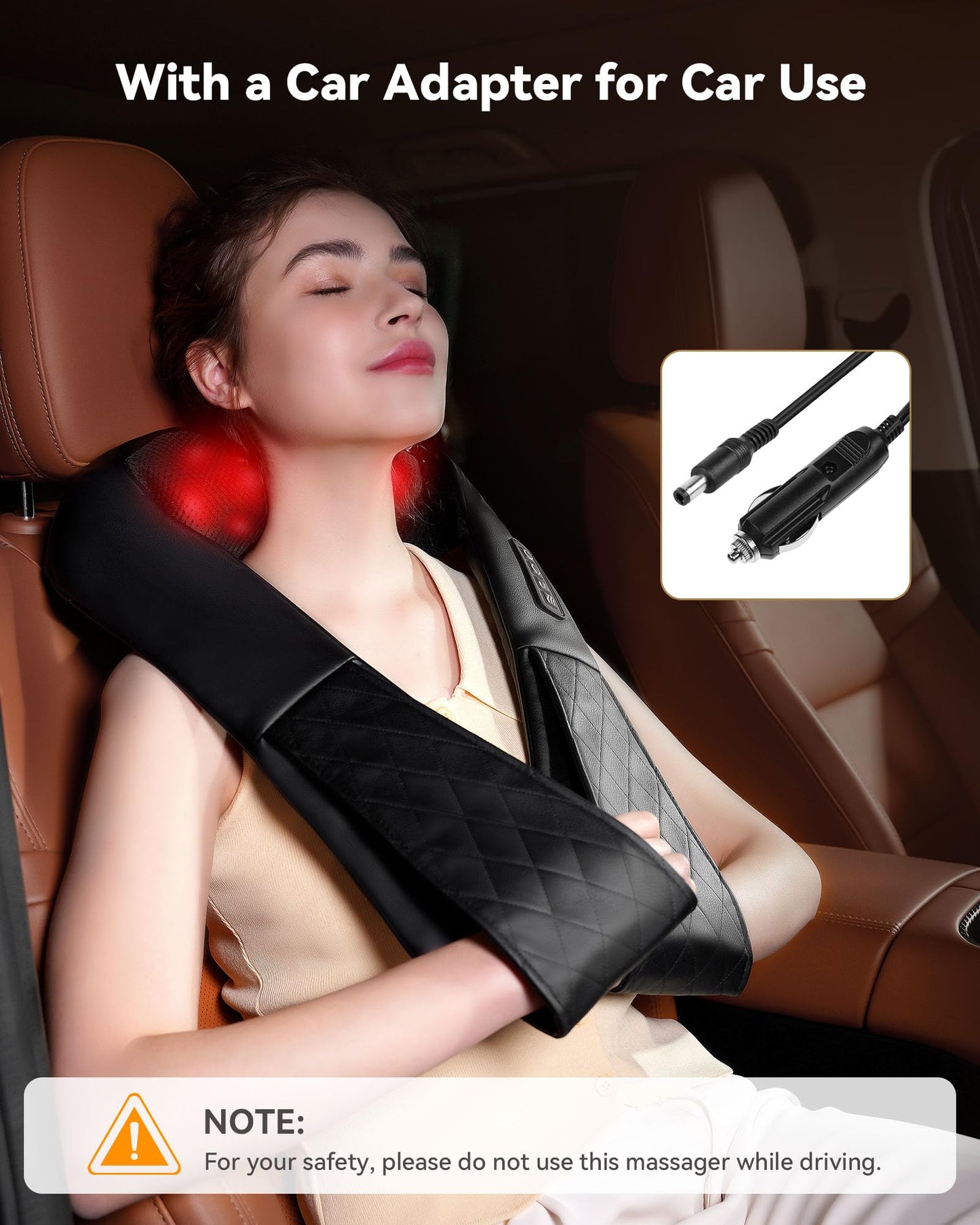 COPYJOY Shiatsu Neck and Back Massager, Corded Electric Neck Massager with Heat for Pain Relief Deep Tissue 4D Kneading Shoulder Massager Pillow for Whole Body Relaxation, Gifts for Mom Dad Women Men