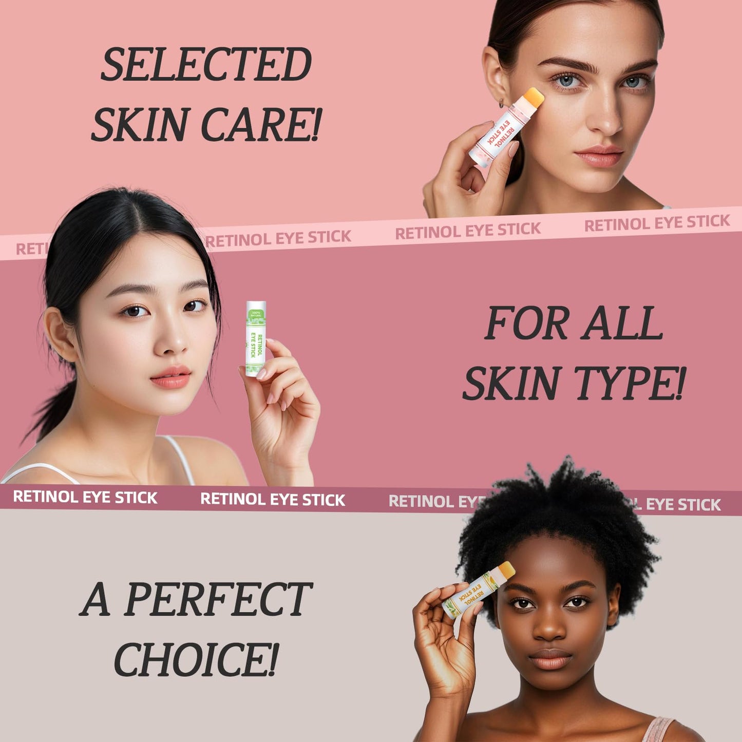 Radiia Retinol Eye Stick, Anti-Aging Eye Cream, Skincare for Wrinkles, Dark Circles, Puffiness - Retinol Eye Balm Moisturizes, Softens & Nourish Skin,All-in-One Face Skincare Treatment (0.13oz *24pcs)