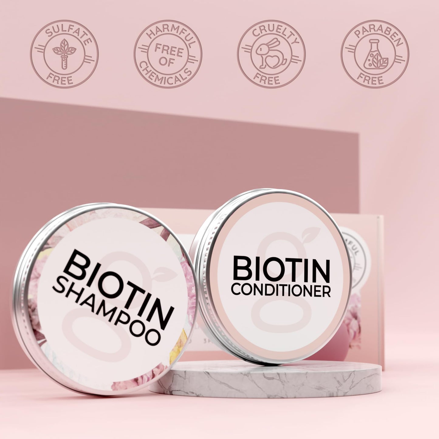 GoodMood Biotin Shampoo and Conditioner Bars for Hair Growth - Solid Set to Combat Thinning Hair Loss