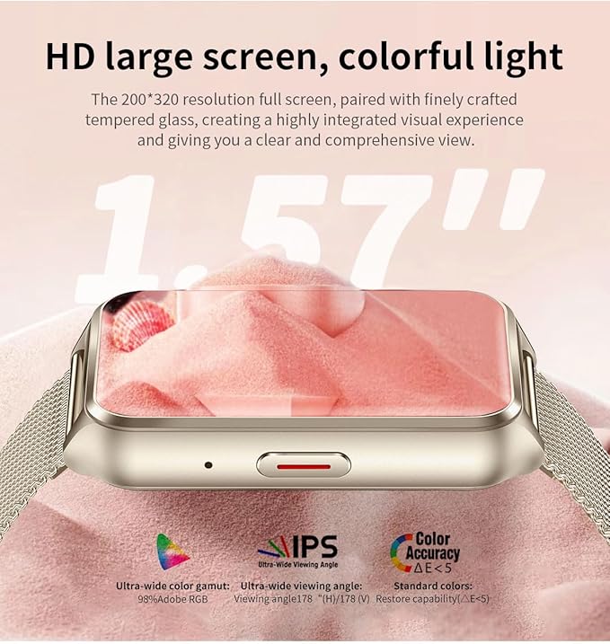 1.57" Light Weight Sleek Fitness Tracker Call/Answer Smart Watch 24H Heart Rate Sleep Blood Oxygen Monitor,IP68 Waterproof Smartwatch Step Calorie Counter Pedometer Health Activity Trackers