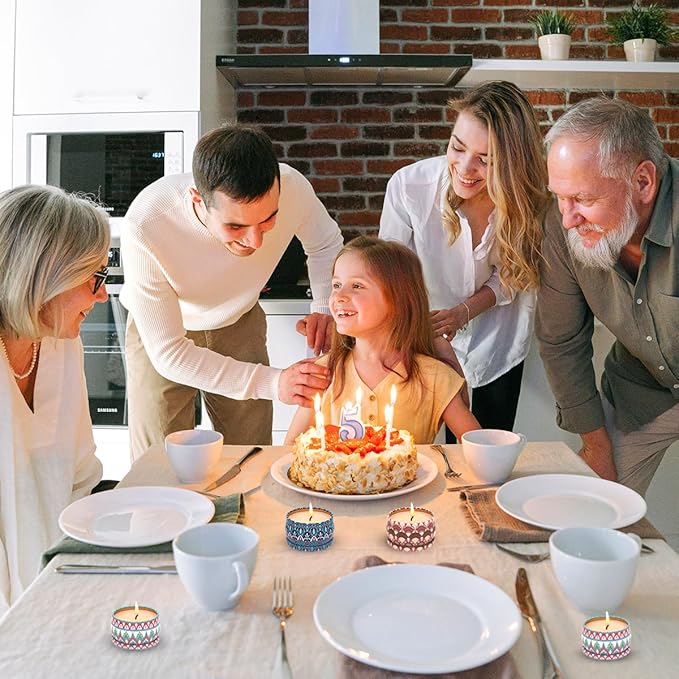 Set of 3 Scented Candles Gift Set for Women Home Decor, Decorative Small 2.5oz Natural Soy Wax Freesia, Lilac and Strawberry Aromatherapy Candles in Portable Travel Tin