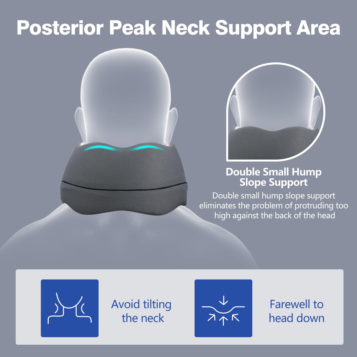 Cozyhealth Travel Neck Pillow for While Sleeping on Airplane, Memory Foam Comfort Travel Pillow, Gently Neck Head Support Sleeping Rest, Airplane Car and Home Use (Large)