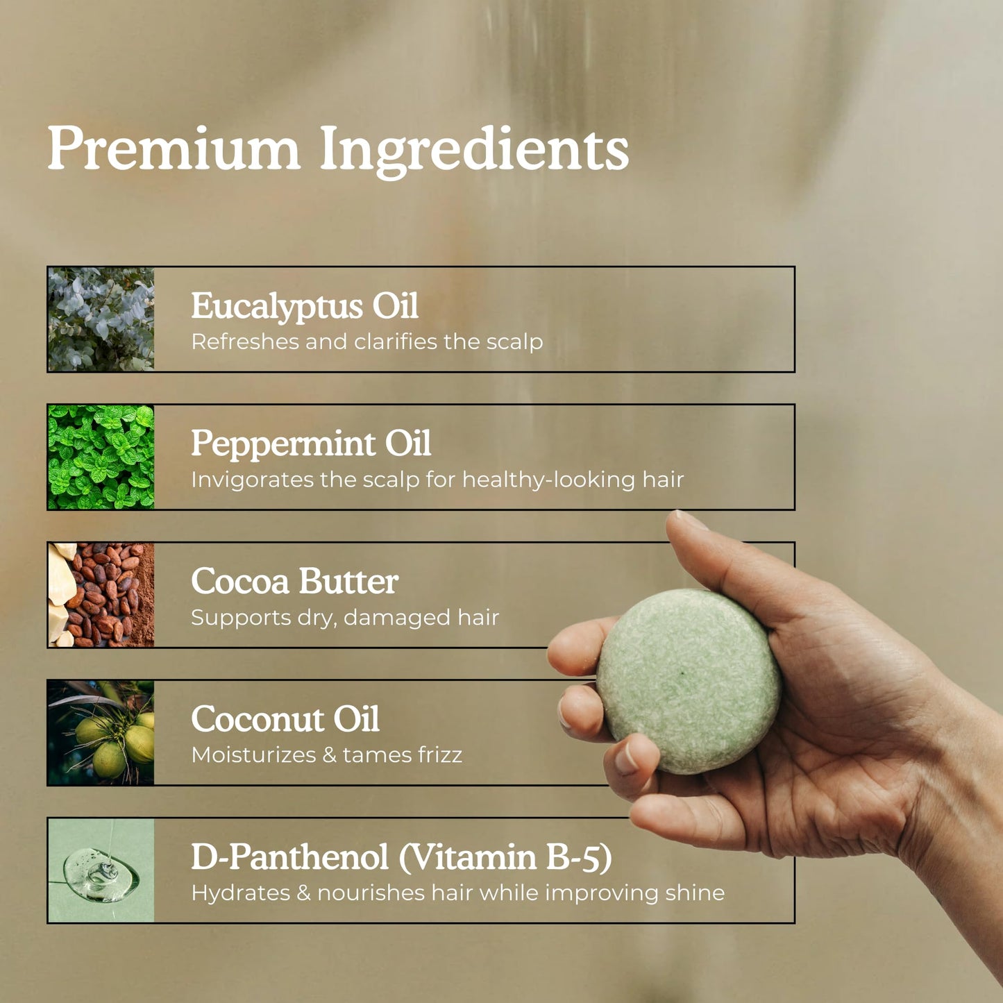 Zero Waste MVMT Shampoo Bar | Peppermint + Eucalyptus | Eco-friendly Shampoo with Travel Container | Natural Salon Quality, Zero Waste & Plastic Free