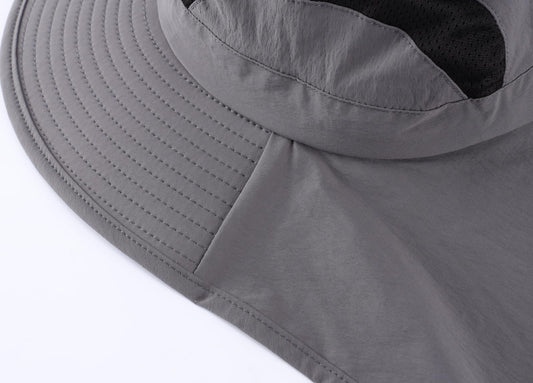 Home Prefer UPF 50+ Sun Hats for Men Women Wide Brim Fishing Hat with Neck Flap Summer Beach Safari UV Protection Bucket Hat Gardening Dark Grey