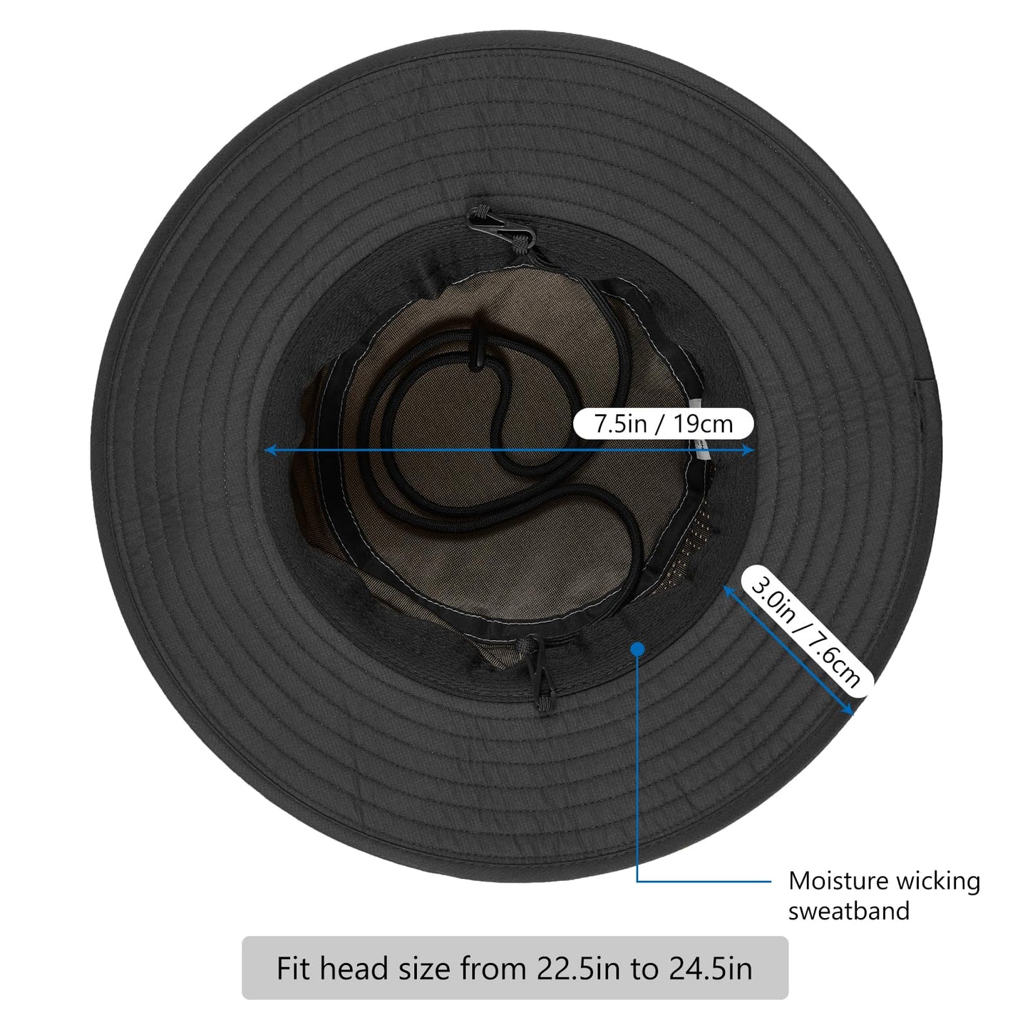 BASSDASH UPF 50+ Water-Resistant Fishing Bucket Hat with Laser Perforated Mesh Adjustable for Men Women Outdoor Hiking Khaki
