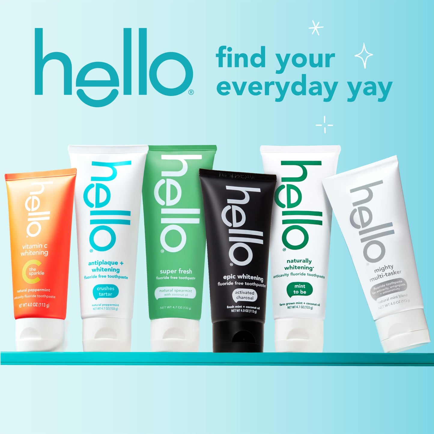 hello Epic Whitening Charcoal Fluoride Free Toothpaste, Activated Charcoal Toothpaste with Coconut Oil, Whitens Teeth Naturally, SLS Free, Fresh Mint, 4.0 Oz Tube