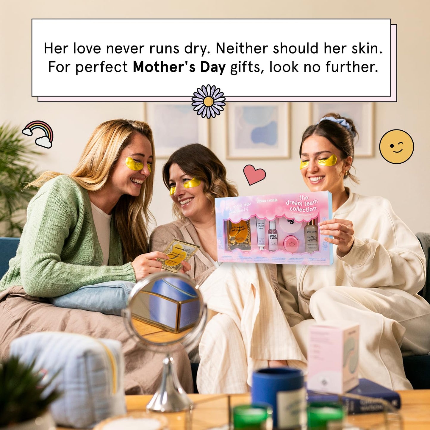 grace & stella Award Winning Skin Care Set - Gifts for Her - Travel Essentials with Under Eye Masks, Serum, Cleanser, Lip Balm - Birthdays, Bachelorette, Bridesmaids, Teen Gifts - Vegan Self Care