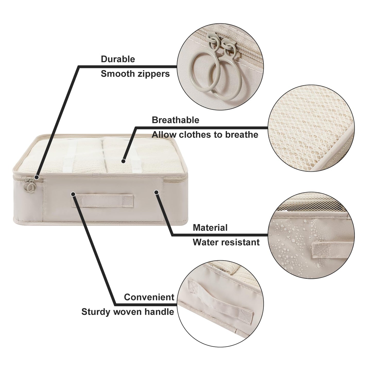 Travel Packing Cube Luggage Organizer - Travel Essential Accessory for Suitcase Lightweight Durable Toiletry Cosmetic Laundry Shoe Compression Carry on Storage Large Bag 10 set