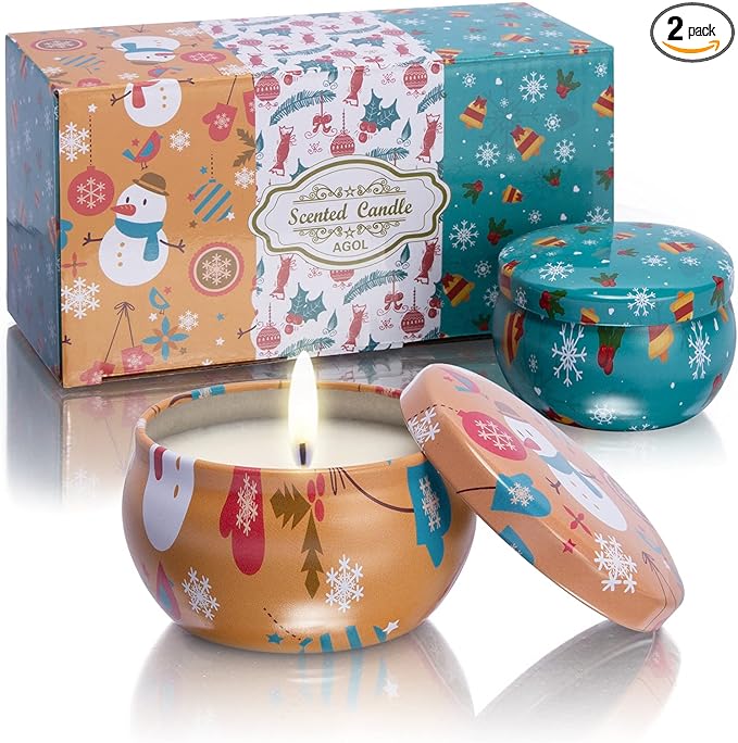 2 Pack Aromatherapy Candles, 2.5 Oz Scented Candles, Lavender and Cherry Blossom, Soy Scented Candle with Floral Scents, Portable Small Jar Candle Set for Travel, Spa, Bath, Yoga, Home Decor Candle