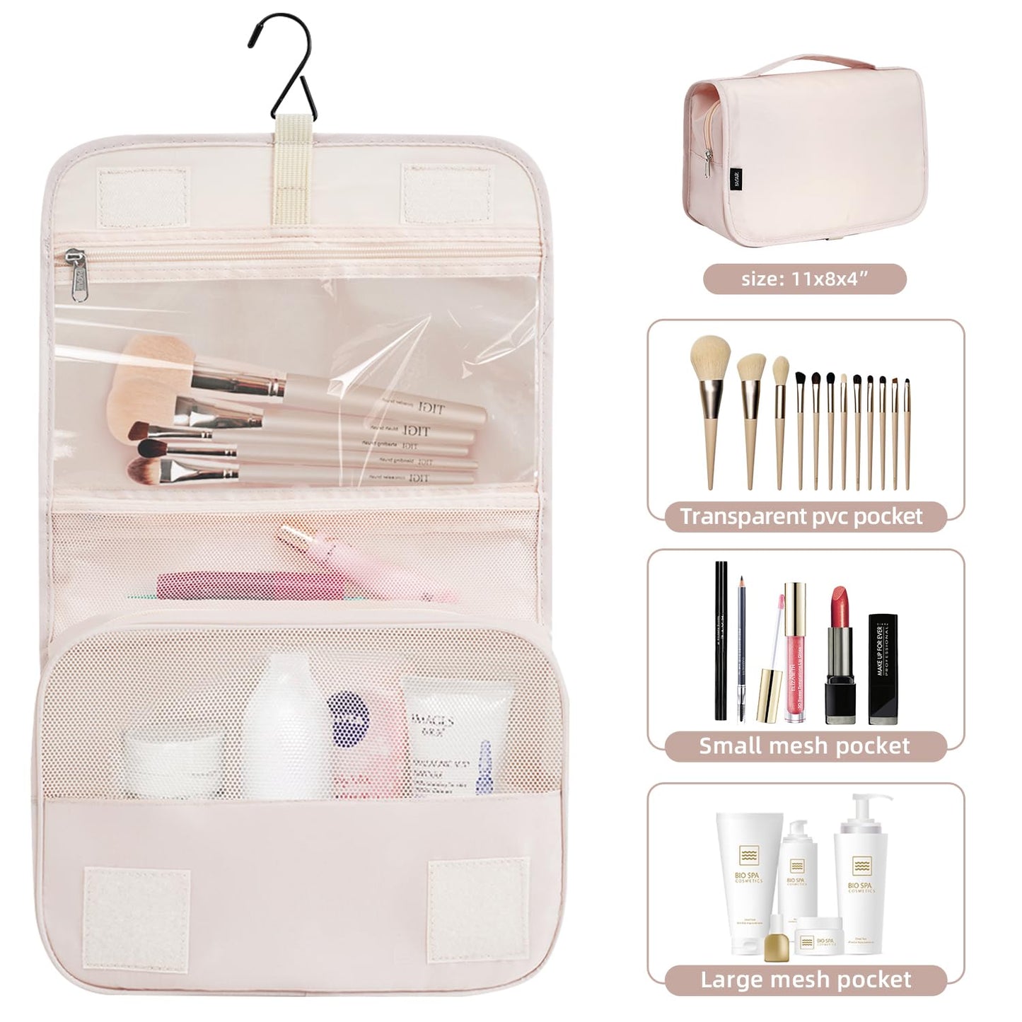 BAGAIL 10 Set Packing Cubes Various Sizes Packing Organizer for Travel Accessories Luggage Carry On Suitcase-Cream