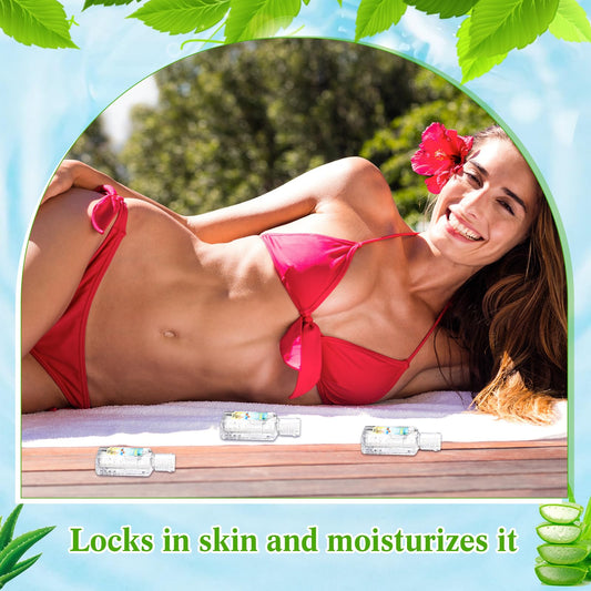 Dansib 12 Pcs Mini Aloe Vera Gel Bulk for Christmas Wedding Party 1oz Soothing Moisture Aloe Gel Bulk Travel Size for Thank You Gifts Christmas Favors Wedding Party (Beach)