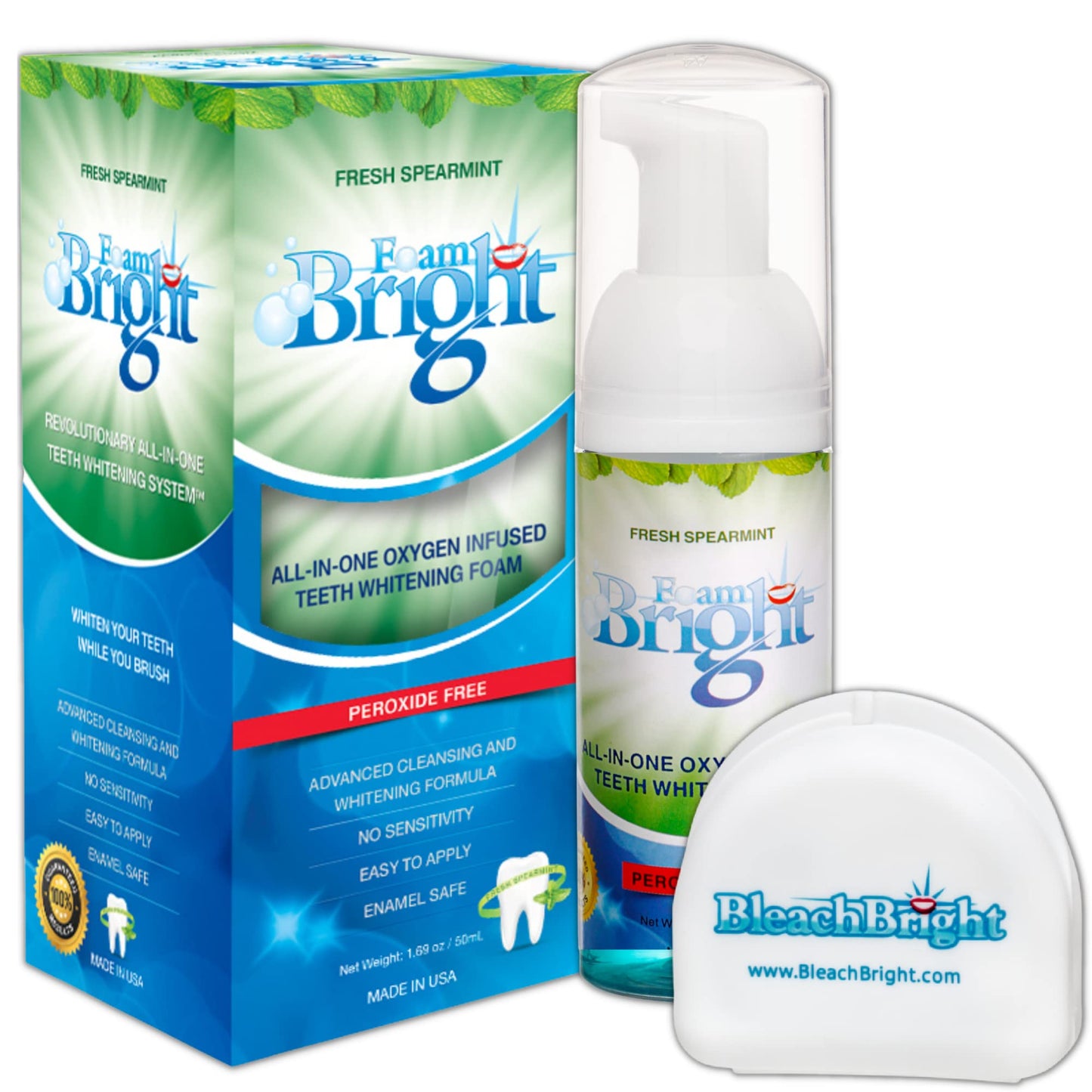 Retainer Cleaner & Aligner Cleaner FoamBright, Great for Invisalign, Teeth Whitening Foam, Candid, Byte, Denture Whitener Toothpaste & Braces Cleaning Peroxide Free Oral Care Replaces Tablets, Paste