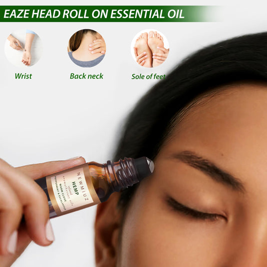 Migraine Headache Roll On Stick 300mg Hemp Peppermint Eucalyptus Clove Arnica Essential Oils Aromatherapy for Eaze Head Destress Gifts for Women Men