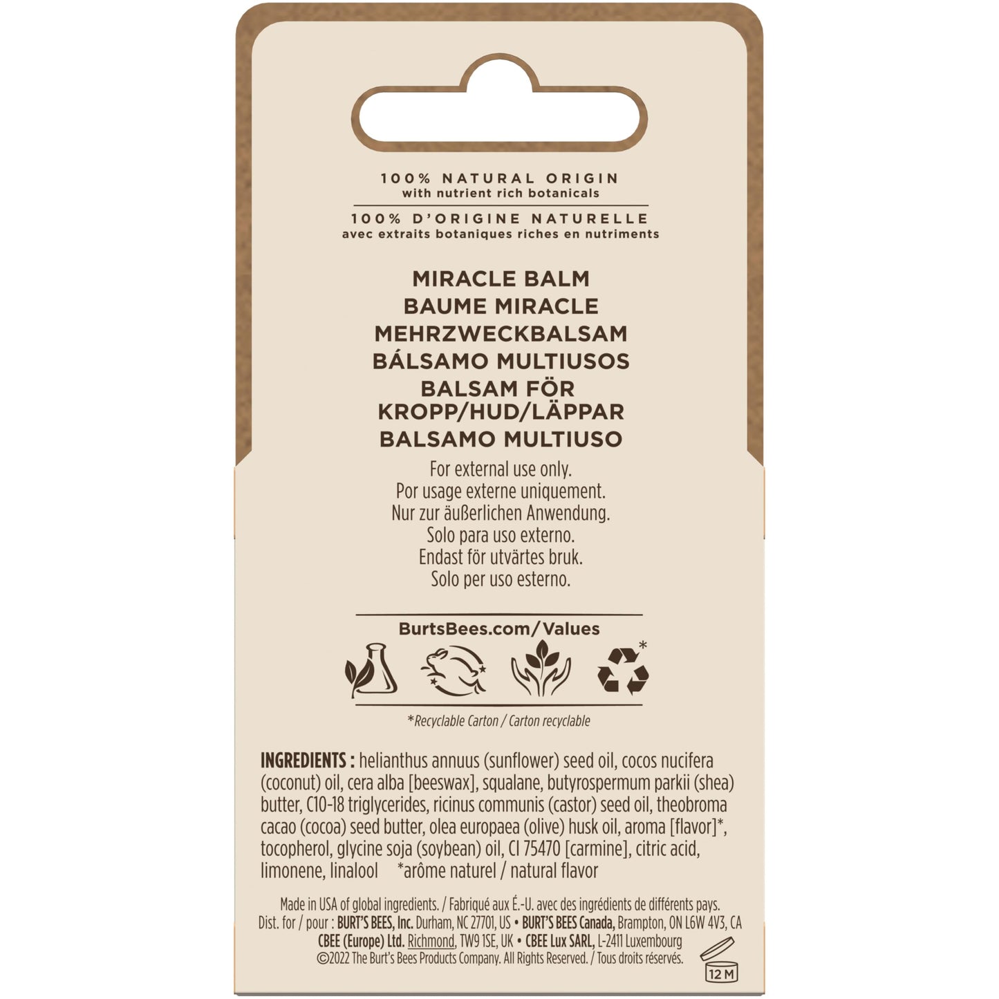 Burt's Bees 100% Natural Origin Goodness Glows Miracle Balm, Hydrates and Softens Dry Skin From Head To Toe, 0.6 Ounce Tin