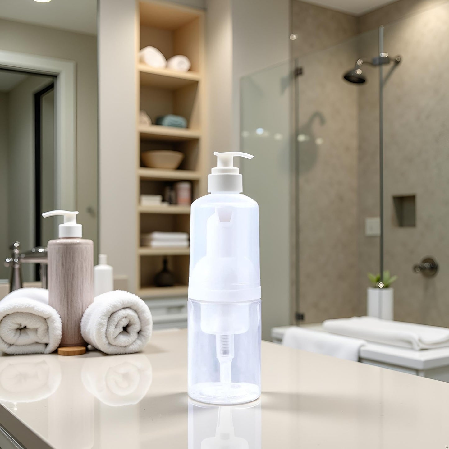 Pxiryanlow Clear Plastic Foam Pump Bottle Set,30/40/50/60ml Portable Travel Mini Cosmetic Dispenser Shampoo Cleanser Empty Bottle,Refillable Containers (30ml)