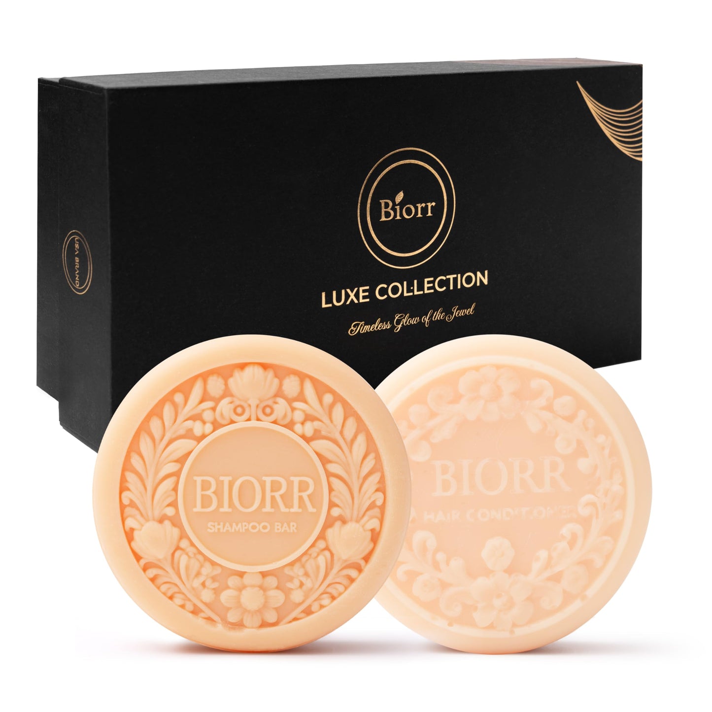 Color Protection & Deep Moisturizing Shampoo & Conditioner Bar Set – For Dry & Color-Treated Hair | Enriched with Argan Oil & Pomegranate Extract | 2 x 3.5 oz (Bars) | BIORR | Vegan, Sulfate-Free
