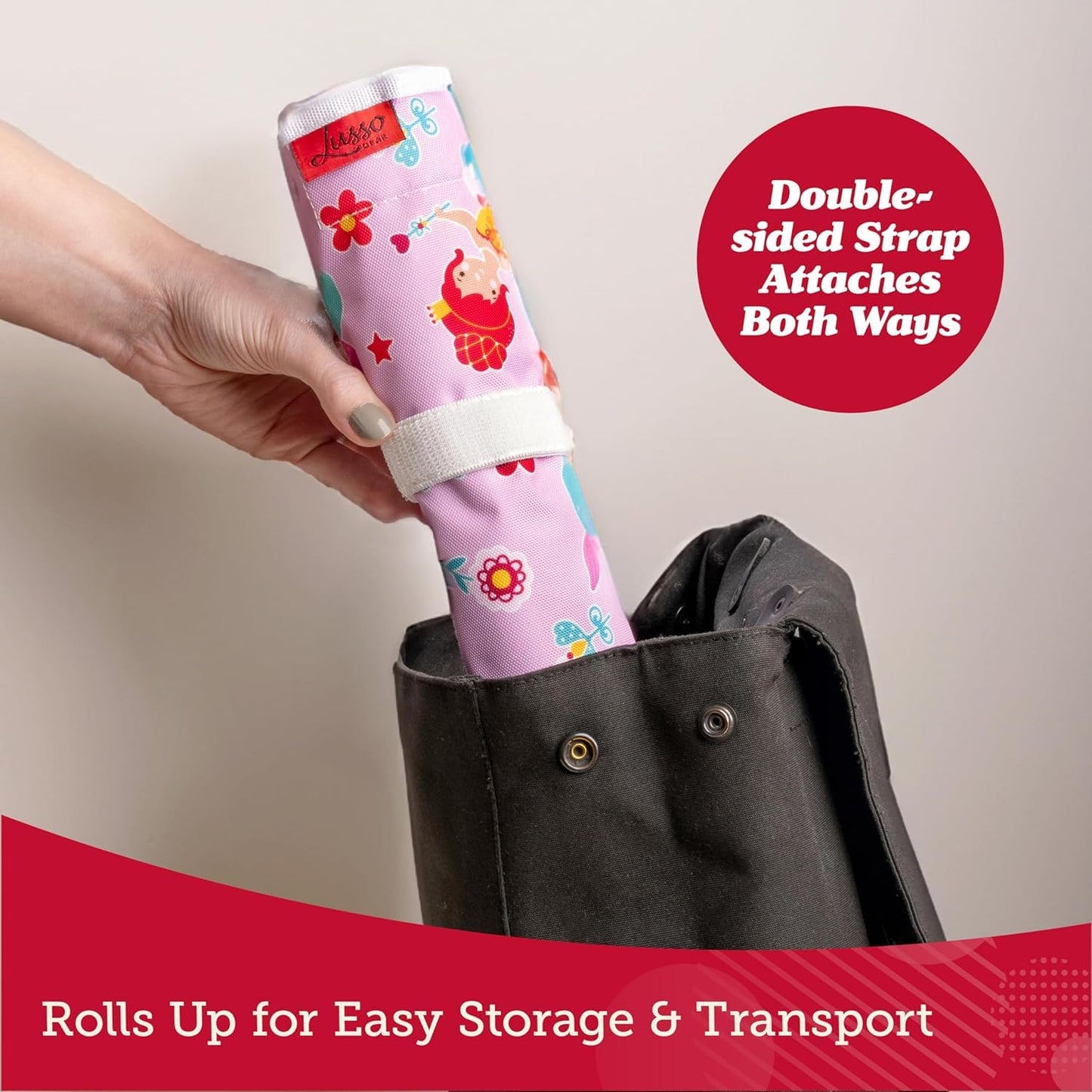 Lusso Gear Airplane Tray Table Cover Travel Essentials - Black, Modern Linen - Portable Organizer & Tablet Holder - Airplane Travel Accessories & Road Trip Essentials