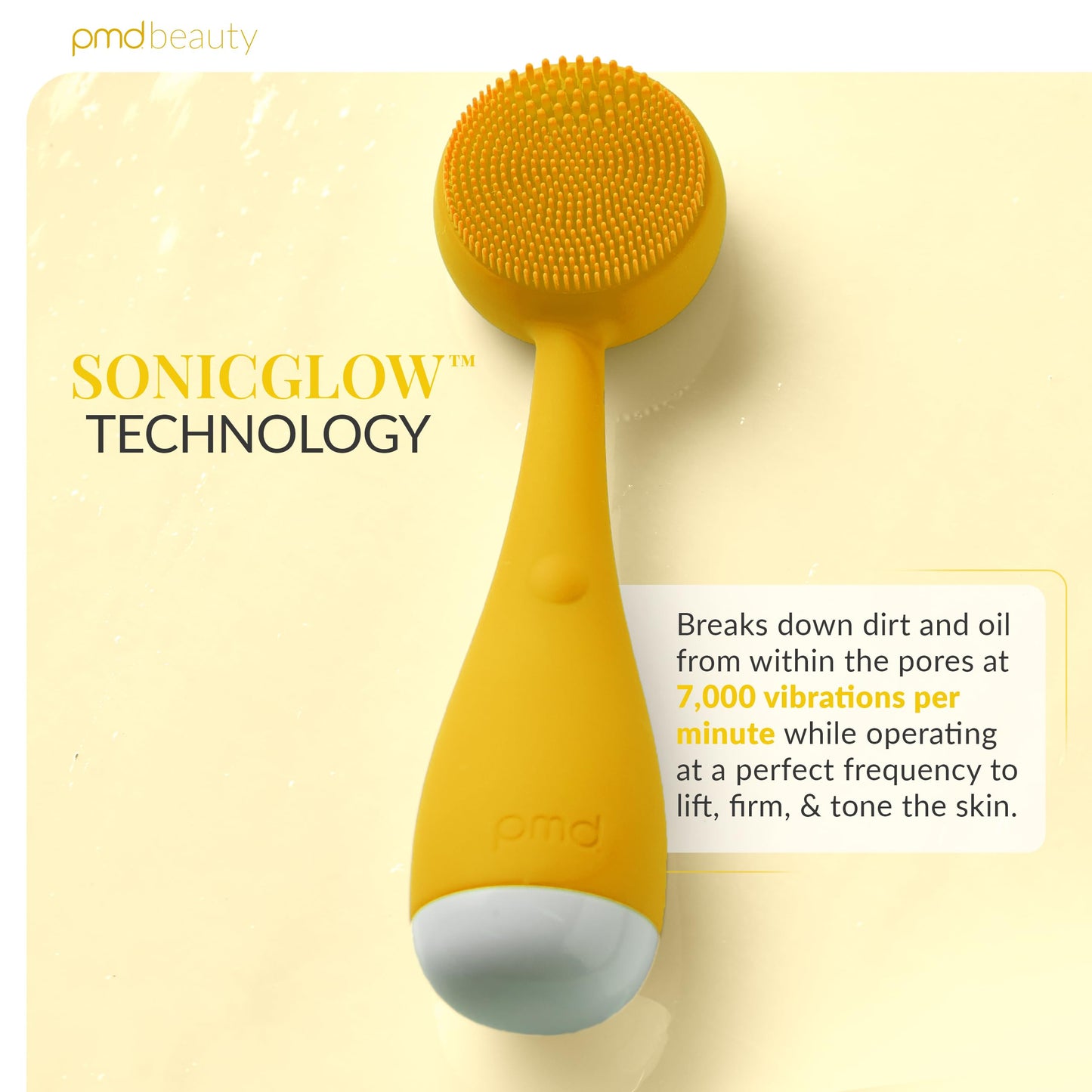 PMD Beauty Clean Mini - Smart Facial Cleansing Device with Silicone Brush & Anti-Aging Massager - Waterproof - SonicGlow Vibration Technology - Clear Pores and Blackheads - Lift,Firm,and Tone Skin