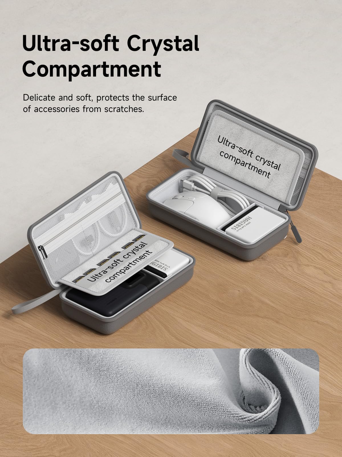 Hagibis Electronics Organizer Travel Case Cable Organizer Bag Pouch Portable Waterproof Carry Case for Cable, Charger,Power Bank, SD Card, Mouse, USB Flash Disk (DPB02 Grey)