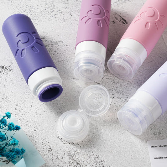 Zafit Travel Bottles for Toiletries, TSA Approved Travel Containers 3oz Leak Proof Travel Tubs Refillable Liquid Travel Accessories for Shampoo Conditioner Lotion Body Wash(Multicolored I)