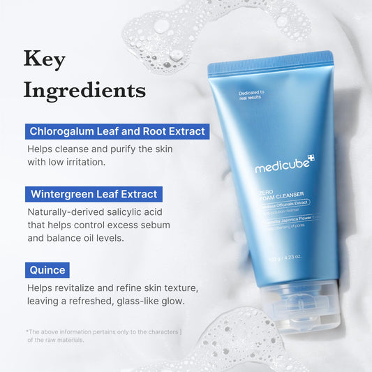 medicube Zero Foam Cleanser for Sensitive Skin - Sebum Control, Moisture Balance, and Pore Minimization | Korean Skincare