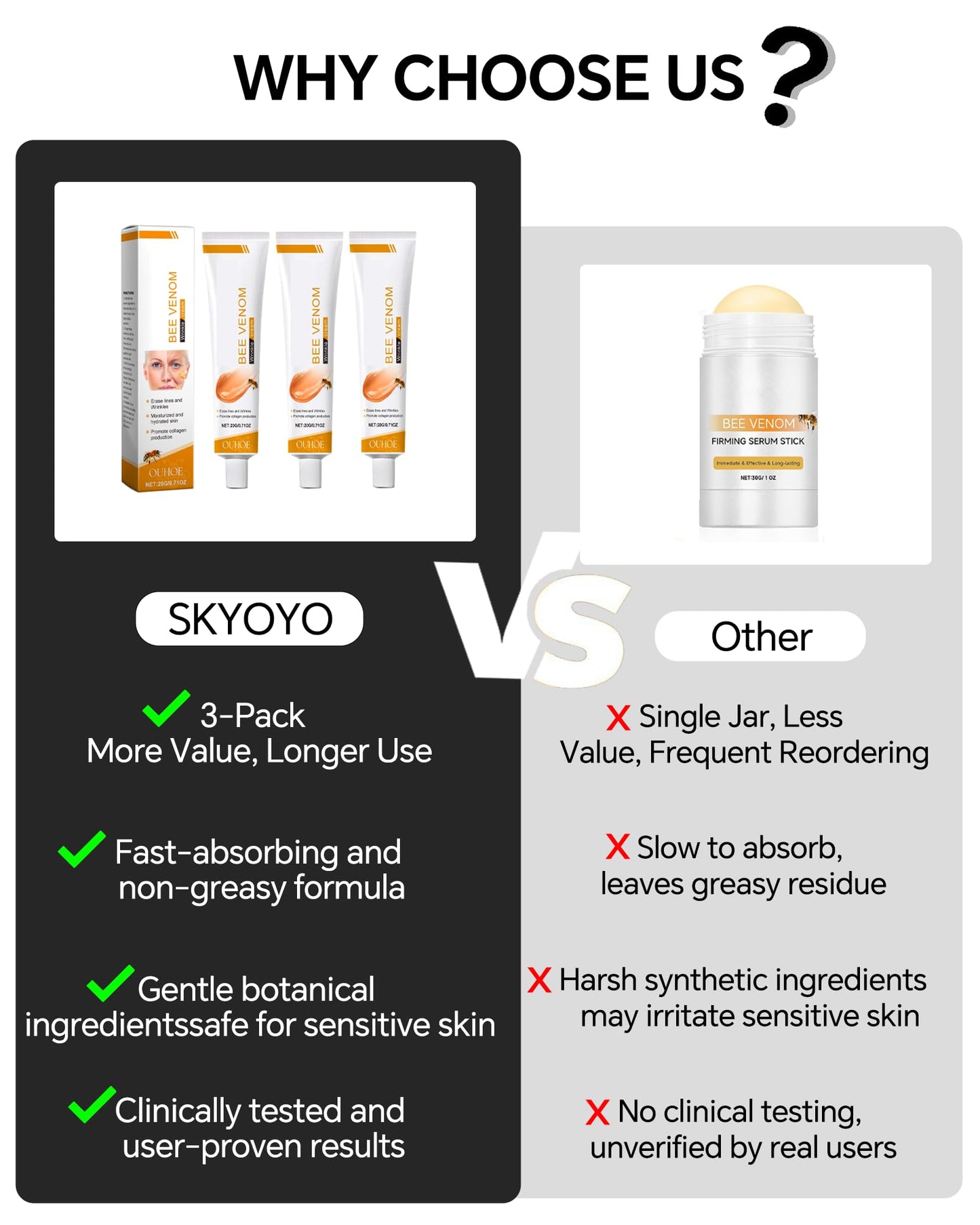 Bee Venom Wrinkle Removal Cream – Anti-Aging, Firming, Lifting, and Moisturizing Skin Cream for All Skin Types – Recovery and Anti-Wrinkle Care