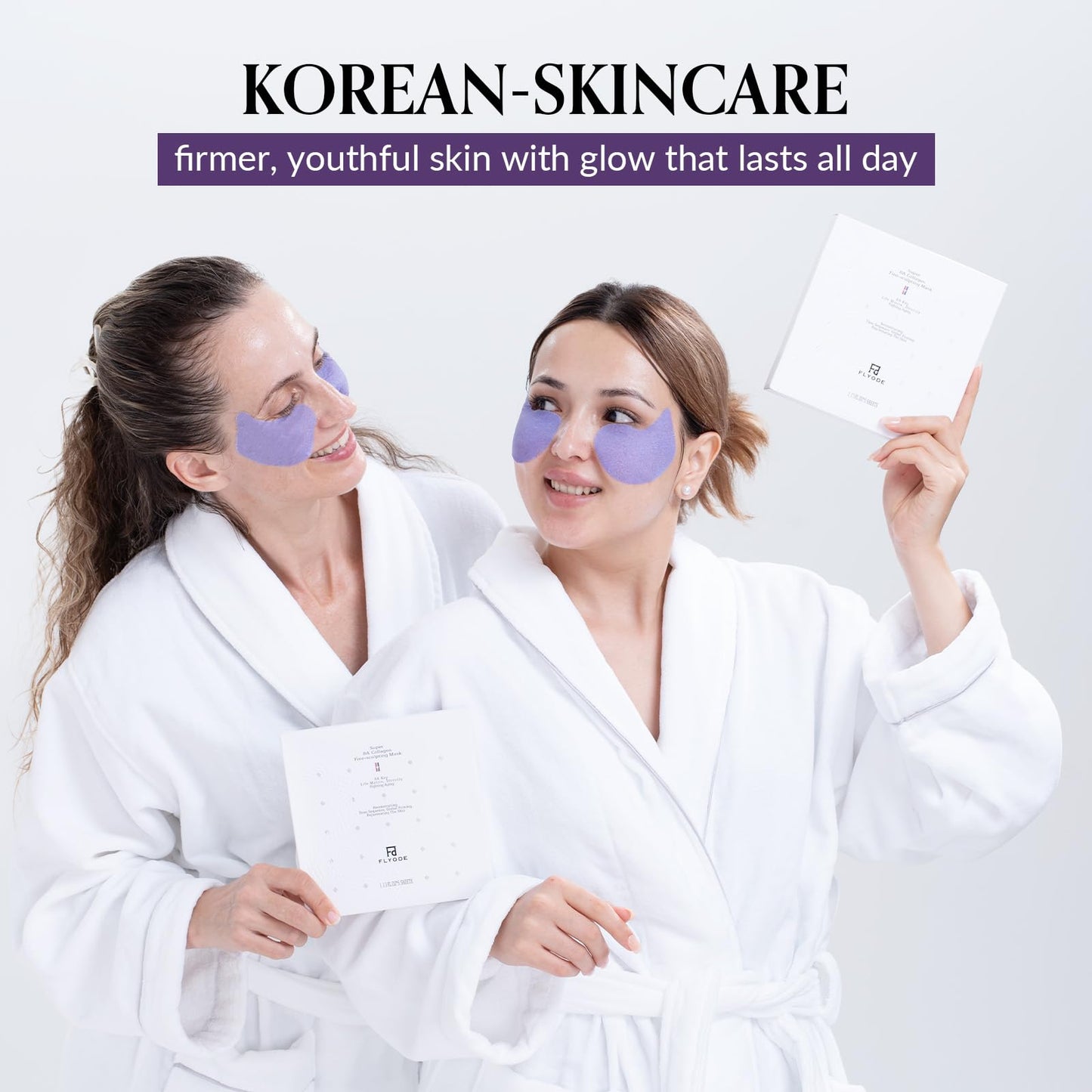 FLYODE Syn-Ake 2-in-1 Eye & Face Masks Skincare, 100nm Collagen Face Mask for Improves Cheek Contour, Anti-Wrinkle and Firming, Infused with Birch Sap, Water-Free Korean Face Mask Sheet, 5EA