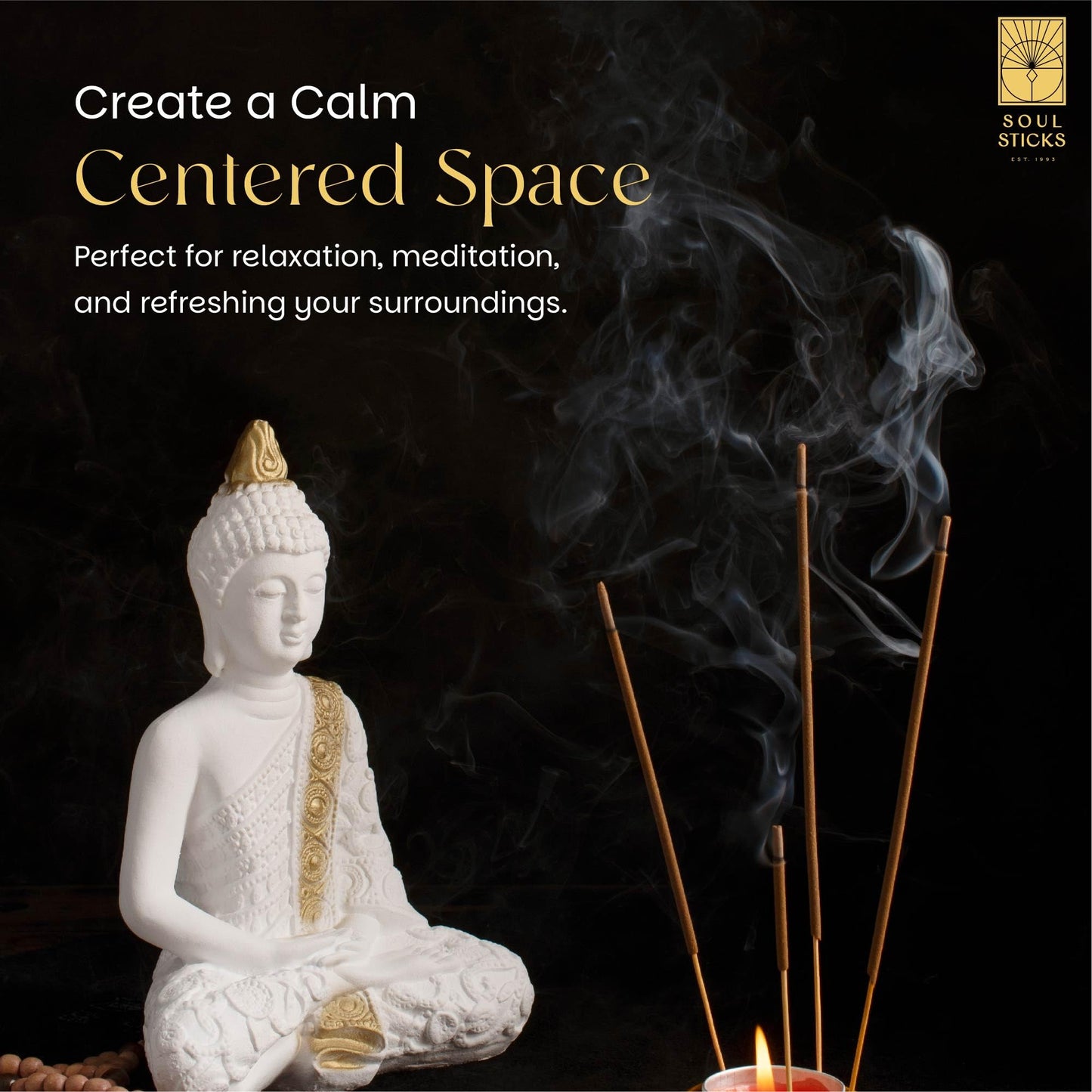 SOUL STICKS Thick Handcrafted Incense Sticks Spicy Cinnamon Scented (Includes 5 Crystals) 20g Thick, Herb-Dipped Sticks Bundle Ideal for Aromatherapy, Cleansing & Relaxation