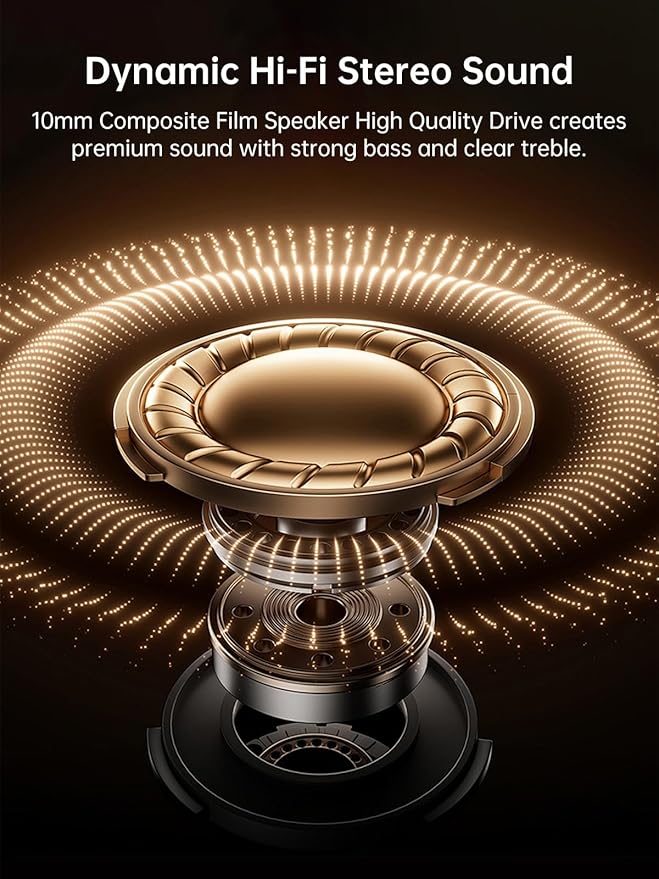 1 Hora Active Noise Cancelling Wireless Earbuds, Built-in 4 Mics, Bluetooth 5.4 in Ear Headphones, LED Display Stereo Bass Earphones with Charging case, for iPhone, Android Smartphone, Tablet, Laptop