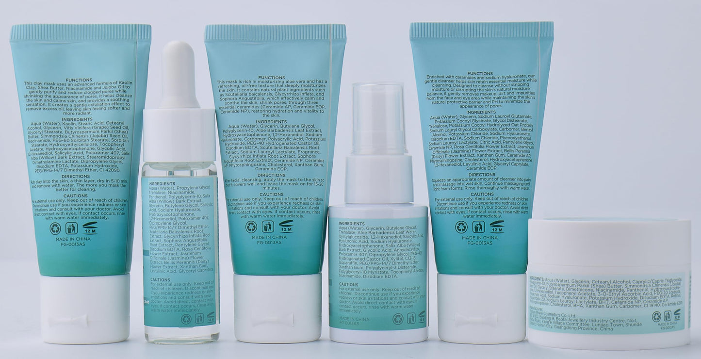 Teen Women Gifts,Skin Care,Skincare,Hydrate,Oil Control,Pore Shrinking,Anti-Allergy Facial Skin Care Routine Kit Travel Size Gift Set Stocking Stuffers for Teen Girls 10-12 16-18 & Women for All Skin